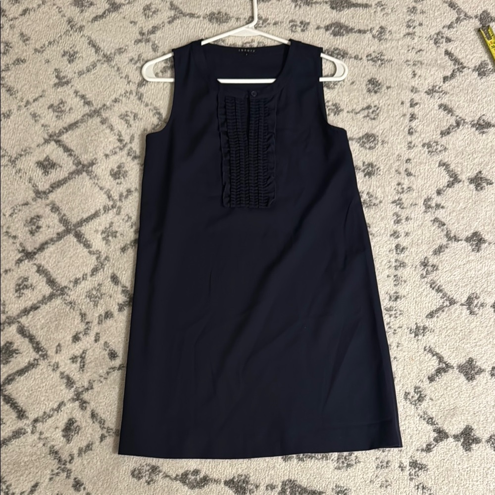 Theory navy wool mix one piece dress